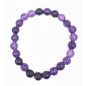 Bracelet Fantaisie Imitation Améthyste Perles Rondes 8mm Résine