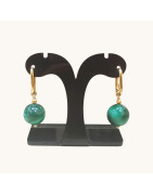 Boucles Réglables Malachite Plaqué Or