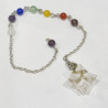 Pendentif Cristal de Roche Etoile Merkaba 7 Chakras