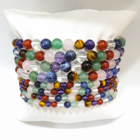Bracelet 7 Chakras Pierres Rondes