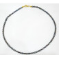 Collier Perle d'Eau Douce Grise Grain de Riz 46 cm