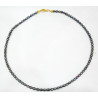 Collier Perle d'Eau Douce Grise Grain de Riz 46 cm