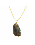 Pendentif Labradorite sur Cordon Réglable