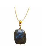 Pendentif Labradorite sur Cordon Réglable
