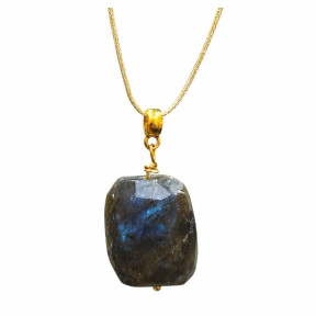 Pendentif Labradorite sur Cordon Réglable