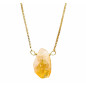 Pendentif Citrine sur Chaîne Plaquée Or Réglable jusqu'à 60 cm