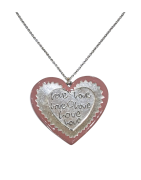 Pendentif Cœur Emaillé One Love avec Chaîne Acier Inox 44 + 5 cm