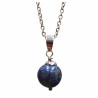 Pendentif Dumortiérite Boule sur Chaîne Acier Inox 50 cm