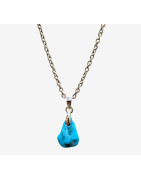 Pendentif Turquoise sur Chaîne Acier Inox 50 cm