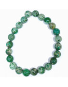 Bracelet Jaspe Impérial Vert Pierres Rondes 8mm