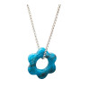 Pendentif Apatite Bleue sur Chaîne Acier Inox 40 + 7 cm