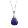 Pendentif Lapis-Lazuli Goutte sur Chaîne Acier inox 40 + 5 cm