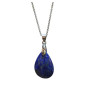 Pendentif Lapis-Lazuli Goutte sur Chaîne Acier inox 40 + 5 cm