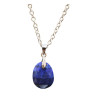 Pendentif Lapis-Lazuli Facetté sur Chaîne Acier Inox 42 cm