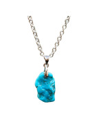 Pendentif Turquoise sur Chaîne Acier Inox 42 cm