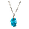 Pendentif Turquoise sur Chaîne Acier Inox 42 cm