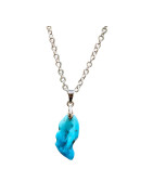 Pendentif Turquoise sur Chaîne Acier Inox 42 cm