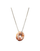 Pendentif Jaspe Océan Donut sur Chaîne Acier Inox 40 + 4 cm