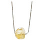 Pendentif Citrine sur Chaîne Acier Inox Réglable à 60 cm
