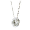Pendentif Cristal de Roche Donut sur Chaîne Acier Inox 42 + 6 cm