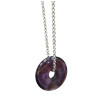 Pendentif Améthyste Donut sur Chaîne Acier Inox 40 + 4 cm