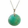 Pendentif Amazonite sur Chaîne Acier Inox 42 + 7 cm