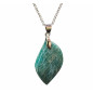 Pendentif Amazonite sur Chaîne Acier Inox 42 + 7 cm