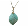 Pendentif Amazonite sur Chaîne Acier Inox 42 + 7 cm