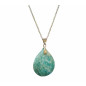 Pendentif Amazonite sur Chaîne Acier Inox 42 + 7 cm