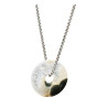 Pendentif Cristal de Roche Agate Océan sur Chaîne Acier Inox 40 + 7 cm