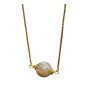 Collier Pierre de Lune Grise Chaîne Plaquée Or 60 cm
