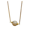 Collier Pierre de Lune Grise Chaîne Plaquée Or 60 cm