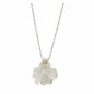 Pendentif Quartz Rose Trèfle sur chaîne Acier Inox 42 + 7 cm