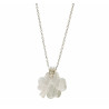 Pendentif Quartz Rose Trèfle sur chaîne Acier Inox 42 + 7 cm