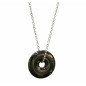 Pendentif Hématite Donut sur Chaîne Acier Inox 40 + 7 cm