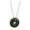Pendentif Hématite Donut sur Chaîne Acier Inox 40 + 7 cm