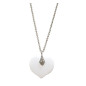 Pendentif Onyx Blanc Cœur sur Chaîne Acier Inox 42 + 7 cm