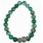 Bracelet Jaspe Impérial Vert avec Insert Pierres Rondes 8mm