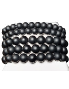 Bracelet Onyx Mat Pierres Rondes