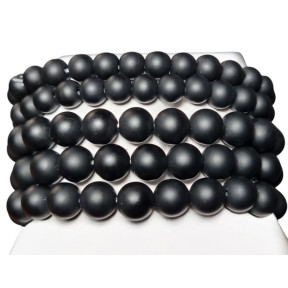 Bracelet Onyx Mat Pierres Rondes