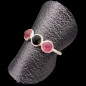 Bague Tourmaline rose et verte argent 925 Taille 52