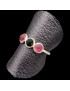 Bague Tourmaline rose et verte argent 925 Taille 52