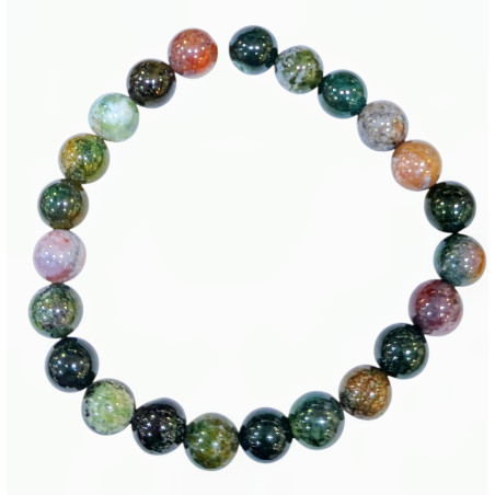 Bracelet Jaspe Sanguin Pierres Rondes 8mm