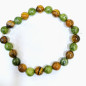 Bracelet jade et Œil de Tigre Pierres Rondes 8mm