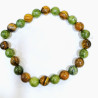 Bracelet jade et Œil de Tigre Pierres Rondes 8mm