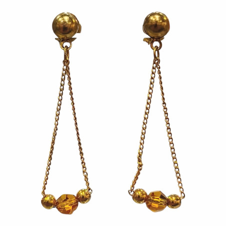 Boucles Zirconium Jaune Plaquées Or