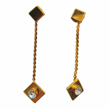 Boucles Zirconium Cristal Plaquées Or