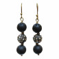 Boucles Onyx Mat Swarovski Laiton
