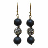 Boucles Onyx Mat Swarovski Laiton
