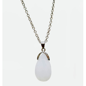 Pendentif Swarovski Cristal Blanc avec Chaîne Acier Inox 42 + 7 cm